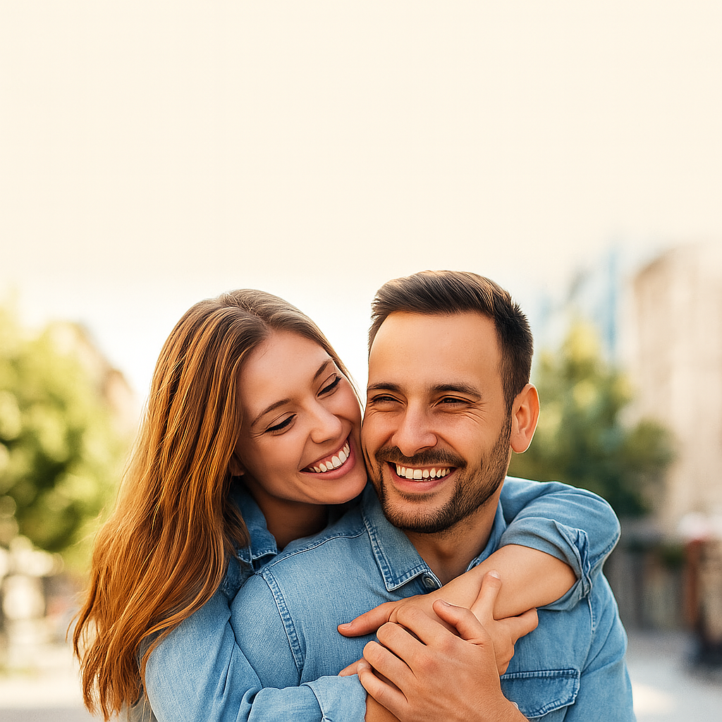 Couple smiling in Australia
