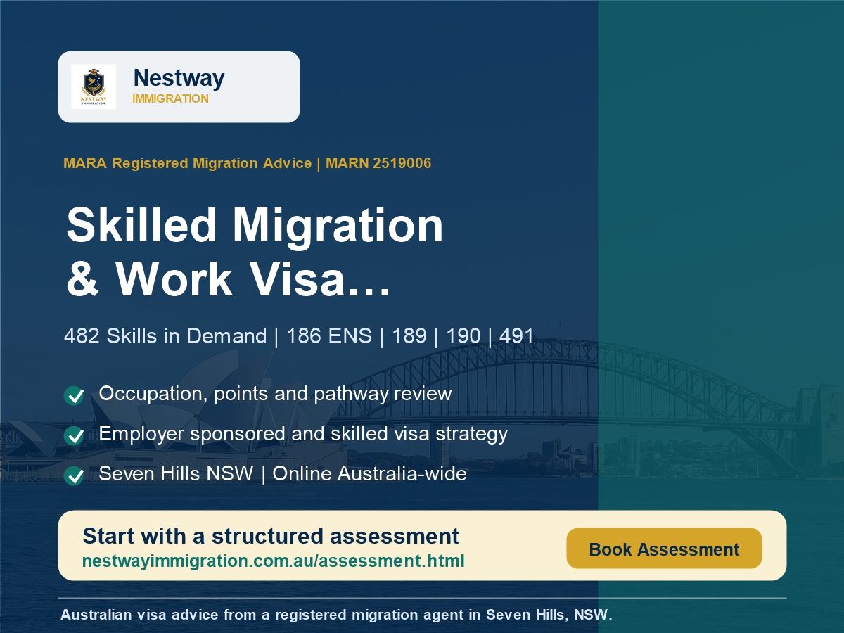 Nestway skilled migration and work visa assessment graphic